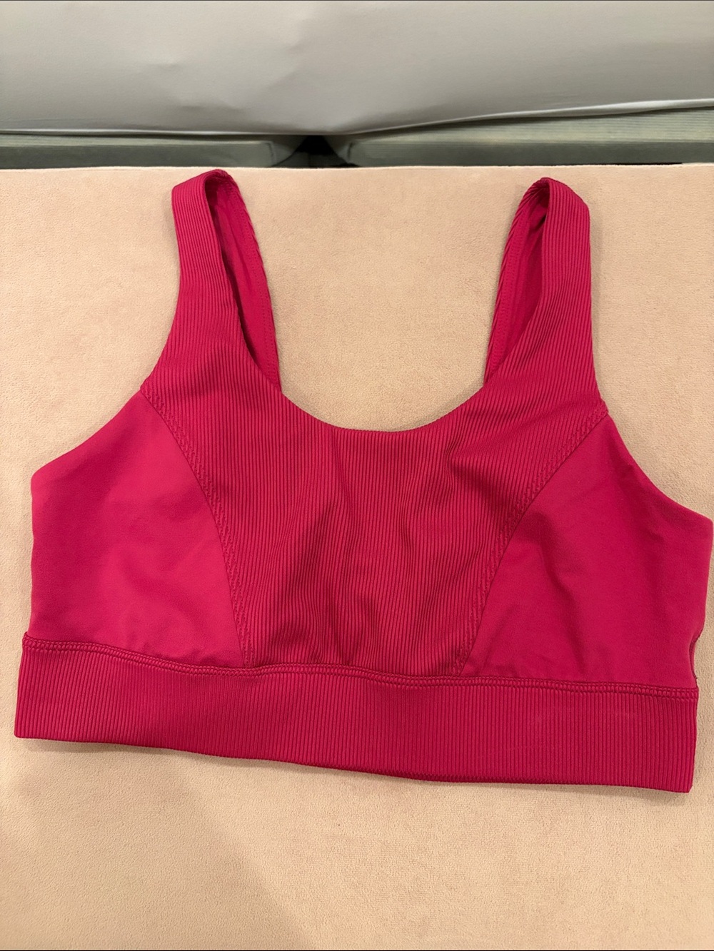 All in Motion - Scoop-Front Active Support Sports Bra - Raspberry